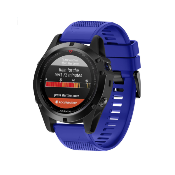 Силиконовый ремешок для Garmin Fenix 5/6 (насыщенный синий)