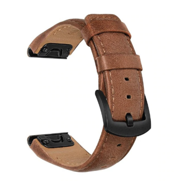 Кожаный ремешок EasyFit для Garmin Fenix 6/5 (коричневый)