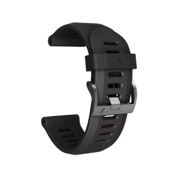 Силиконовый ремешок для Garmin Fenix 3/3 HR (черный с винтовой пряжкой)