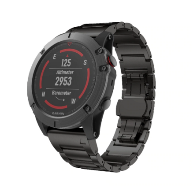 Титановый ремешок для Garmin Fenix 3/5X/6X (черный)