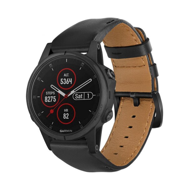 Кожаный ремешок EasyFit для Garmin Fenix 6/5 (черный)