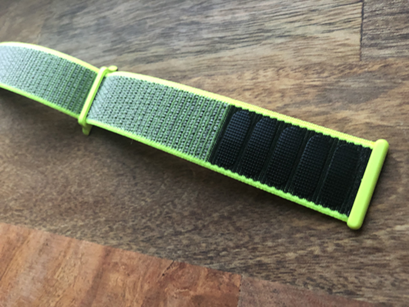 Спортивная нейлоновая петля для Apple Watch 42/44 (желтый неон)