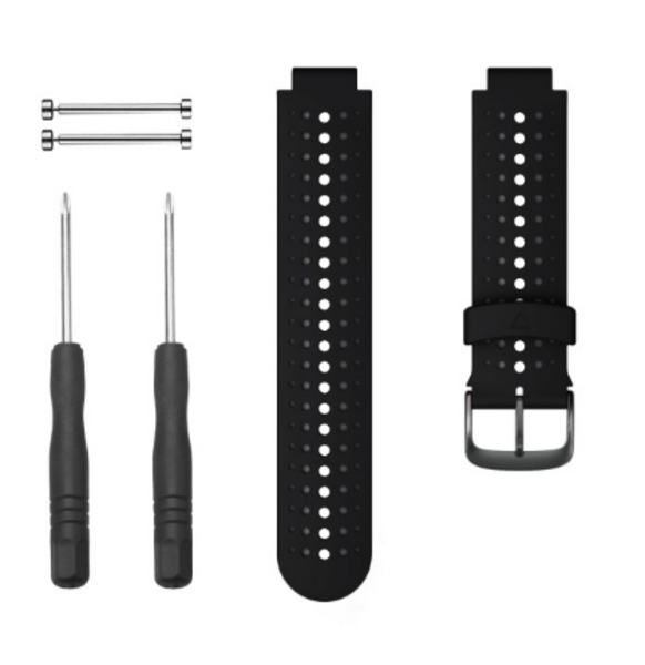 Силиконовый ремешок Perfo для Garmin Forerunner 220/230/235/620/630/735XT (черный/серый)