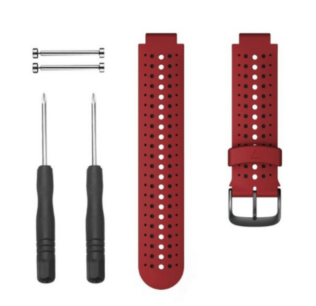Силиконовый ремешок Perfo для Garmin Forerunner 220/230/235/620/630/735XT (красный/черный)-copy