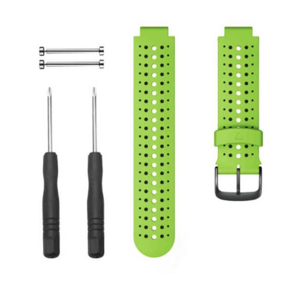 Силиконовый ремешок Perfo для Garmin Forerunner 220/230/235/620/630/735XT (салатовый/черный)