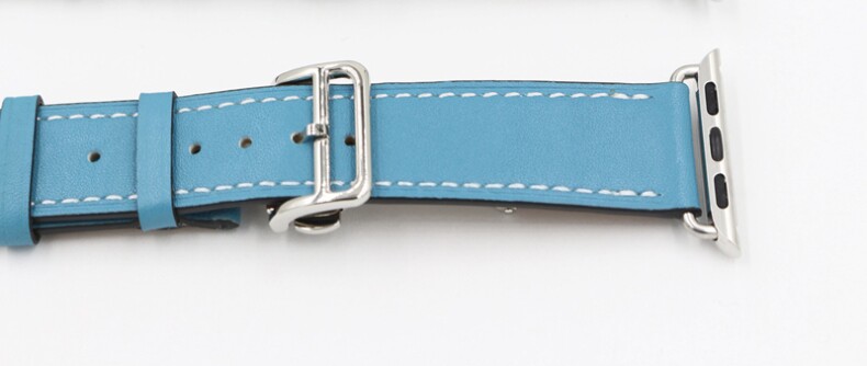 Кожаный ремешок  HM Style с классической пряжкой для Apple Watch (голубой)