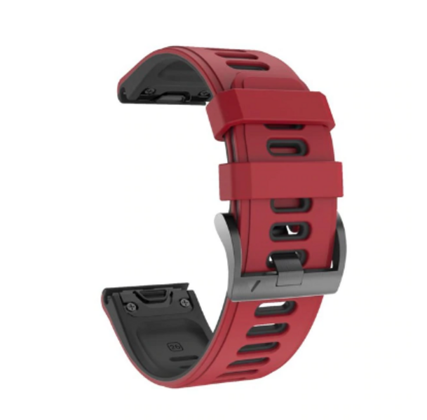 Силиконовый ремешок для Garmin Fenix 6X (красный/черный)