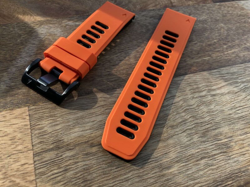 Силиконовый ремешок для Garmin Fenix 6X (оранжевый/черный)