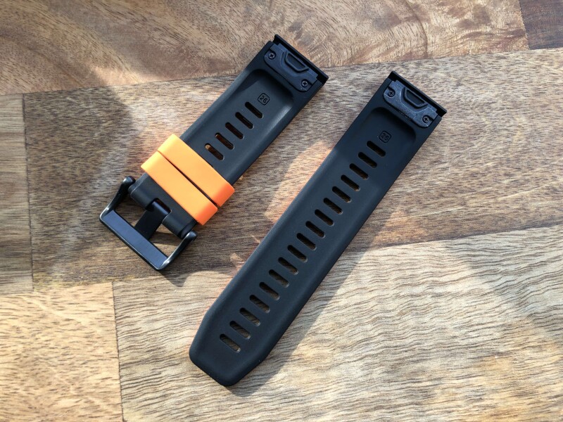 Силиконовый ремешок для Garmin Fenix 6X (оранжевый/черный)
