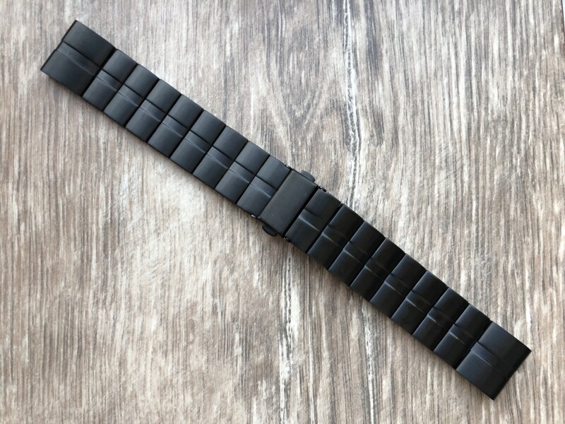 Стальной браслет с узкой пряжкой для Garmin Fenix 5S/6S/7S (угольный черный)